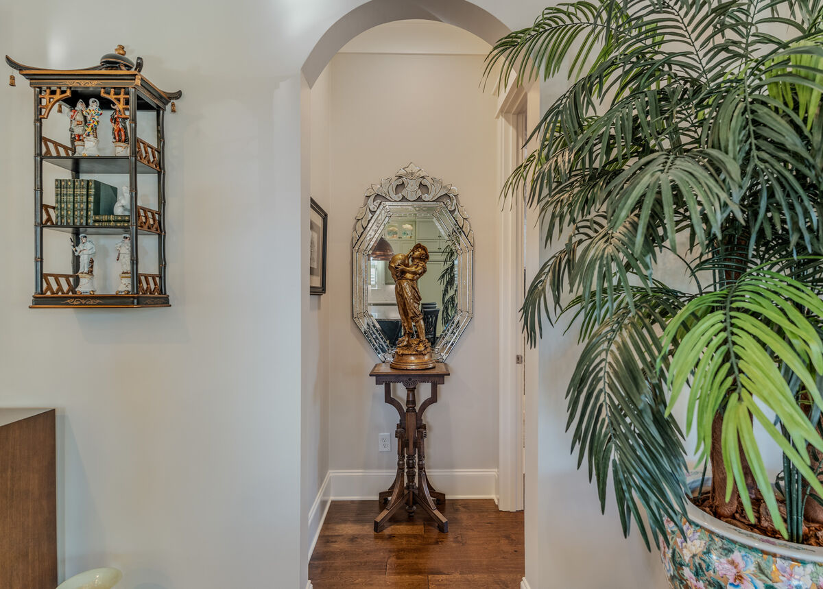 Arched doorway off the main hall