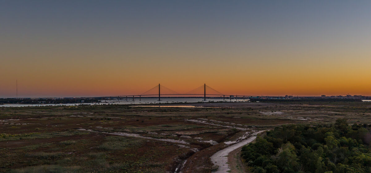 Ravenel Bridge at sunset